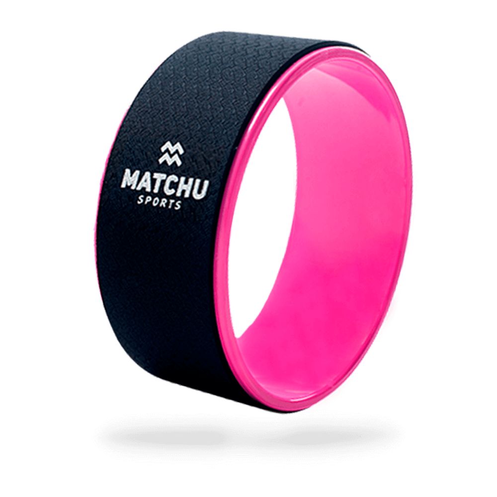 Matchu Sports - Yoga Wheel / Yoga Rad Ø 33 cm Rosa / Schwarz - Anti Rutsch