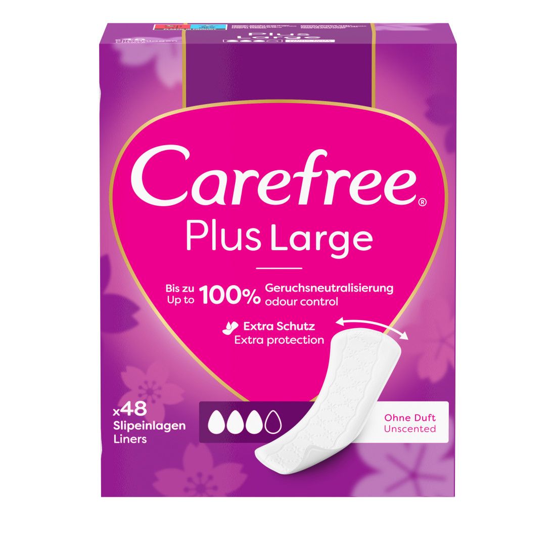 Carefree - Slipeinlagen 'Plus Large ohne Duft'