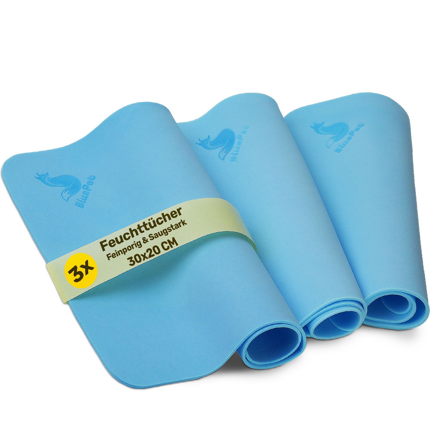 BluePet 3x Wiederverwendbare Reinigungstücher Feuchttücher für Hunde & Haushalt - Putzlappen Tuch