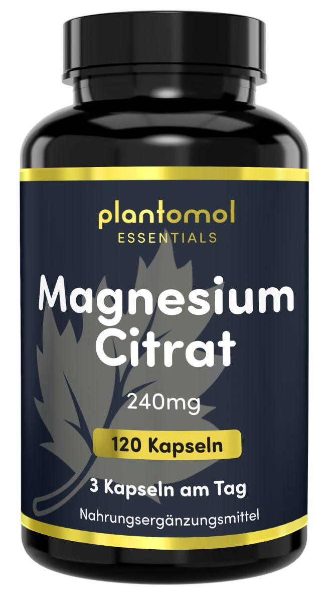 plantomol® Essentials - Magnesium-Citrat Kapseln 240mg Magnesium hochdosiert /Tag - vegan