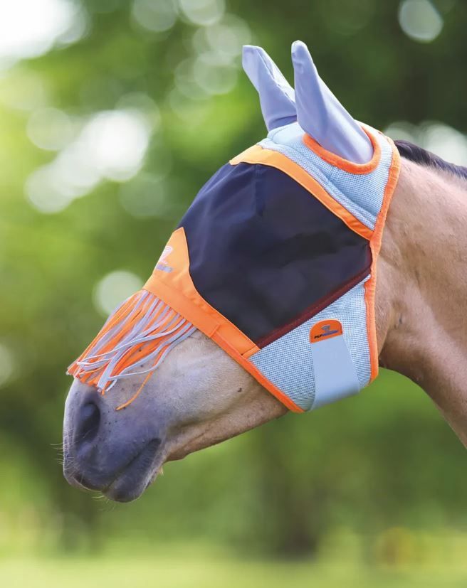 Shires Air Motion Fliegenmaske mit Ohren & Nasenfransen
