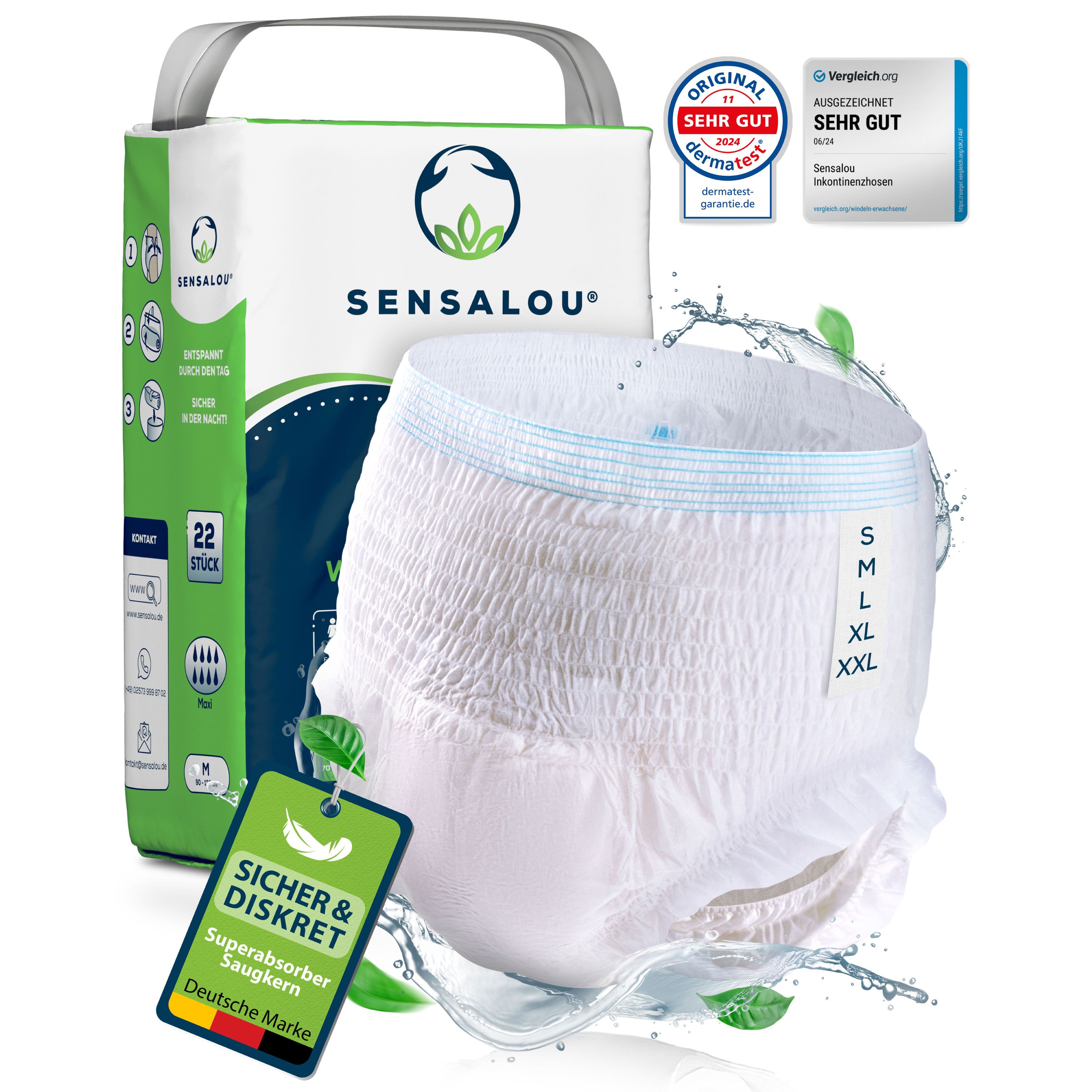 Sensalou Windel Pants für Erwachsene Maxi - Größe XXL Windelhosen, Inkontinenz Windeln