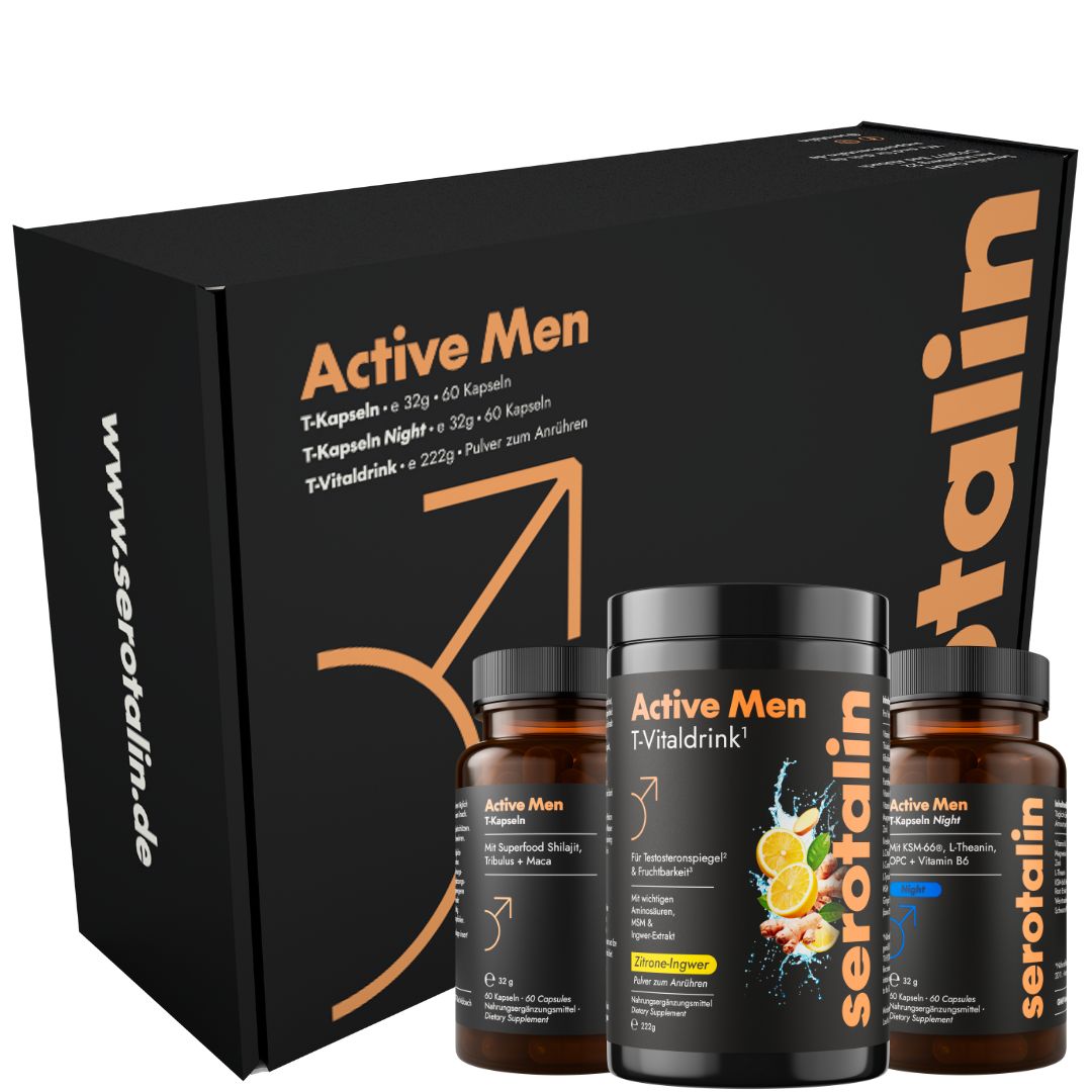 serotalin Testosteron Set – T-Kapseln + T-Vitaldrink mit KSM-66 Ashwagandha | T-Max Bundle