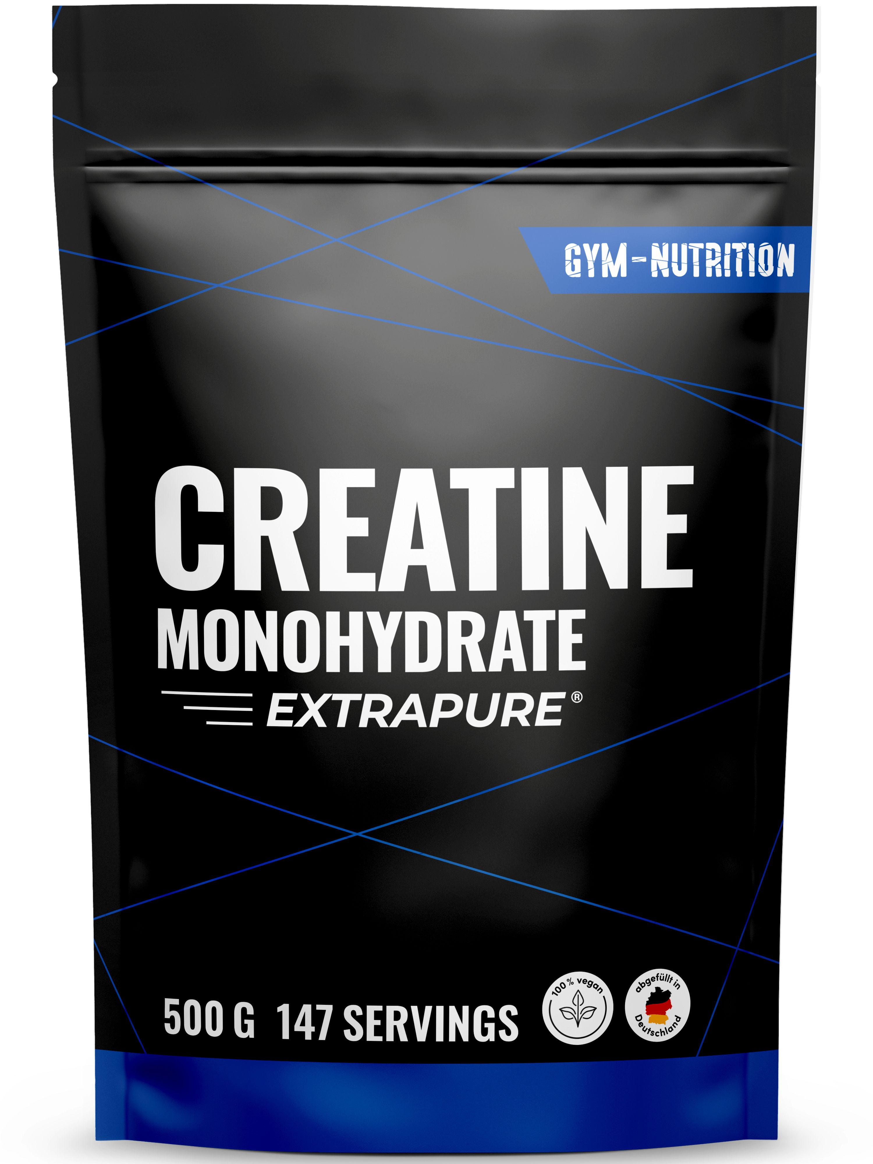 Gym Nutrition Creatin Monohydrat Pulver Hochdosiert - 500 g - 132 Portionen