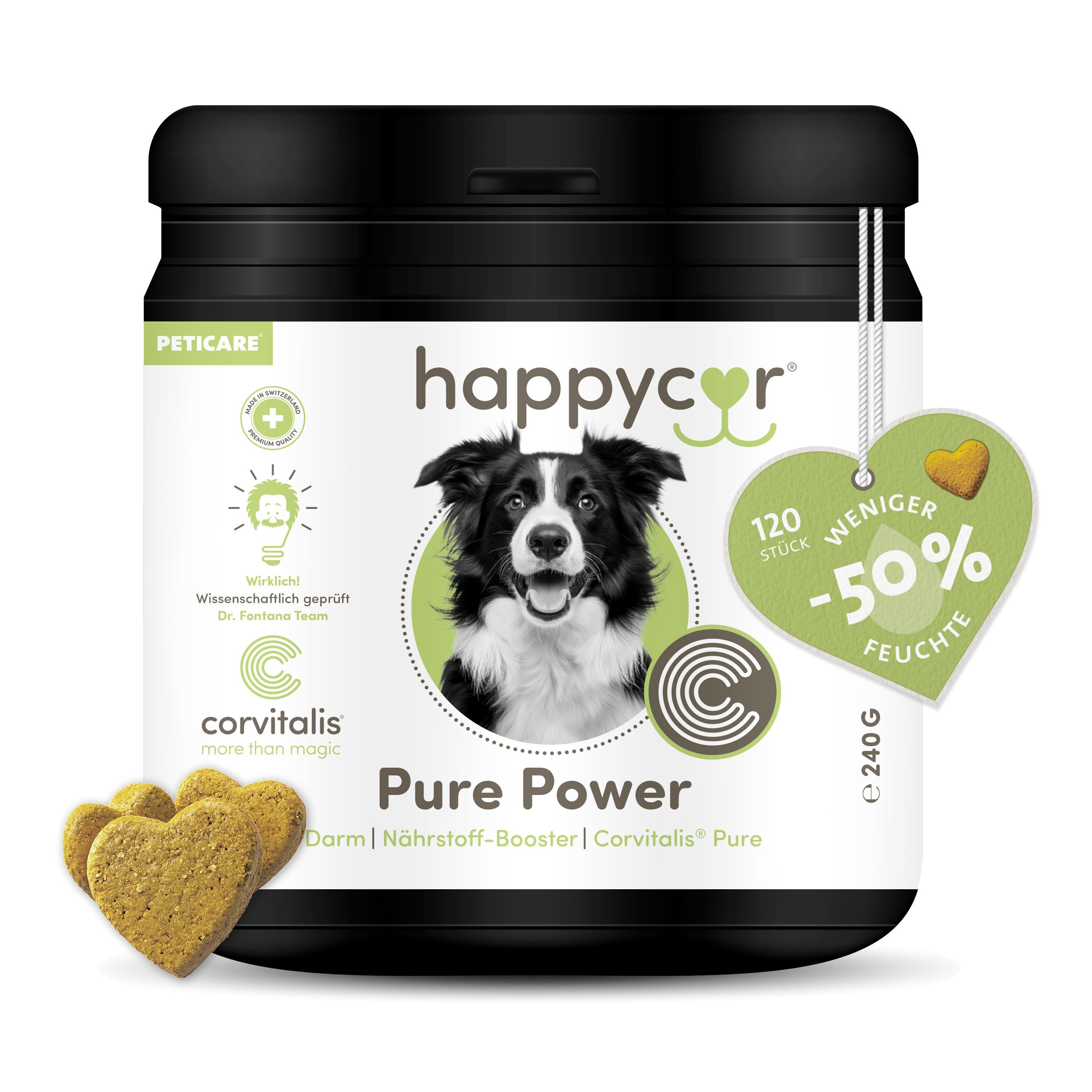 happycor Futter-Optimizer & Snack als Leckerli für Hunde, Premium Bio-Aktivator & Nährstoff-Booster