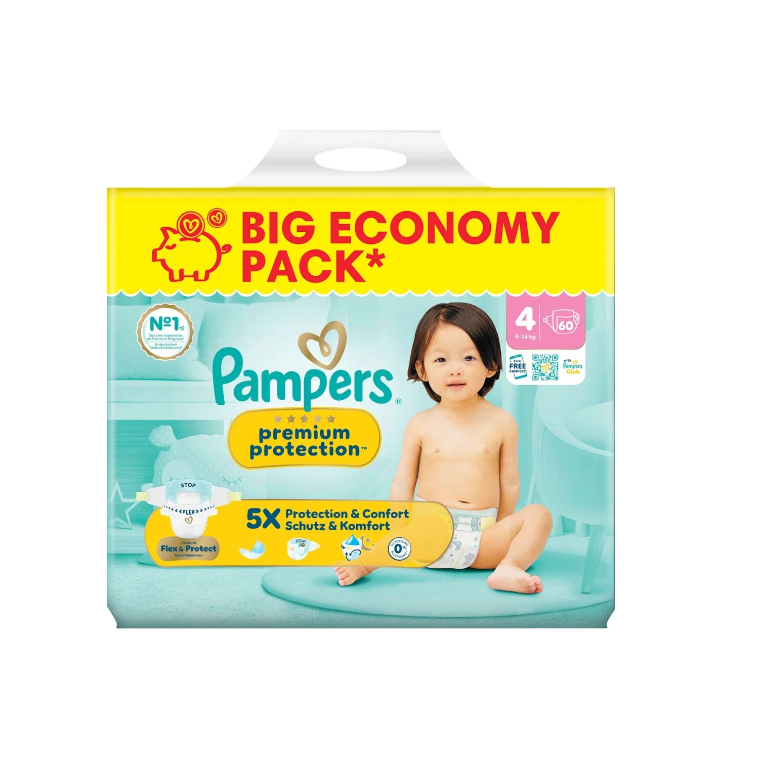 Pampers premium protection Windeln Premium Protection Gr. 4 (9-14 kg) Big Pack