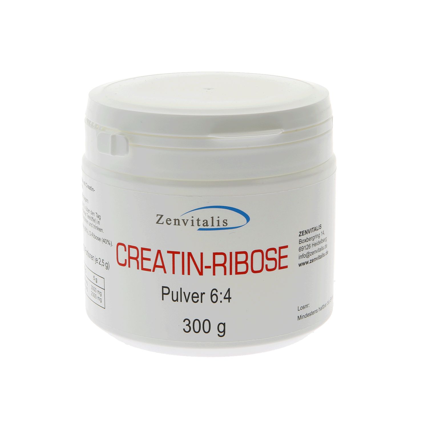 Zenvitalis Creatin Monohydrat + D-Ribose Pulver 6:4 - 300g reines Kreatin Ribose Pulver