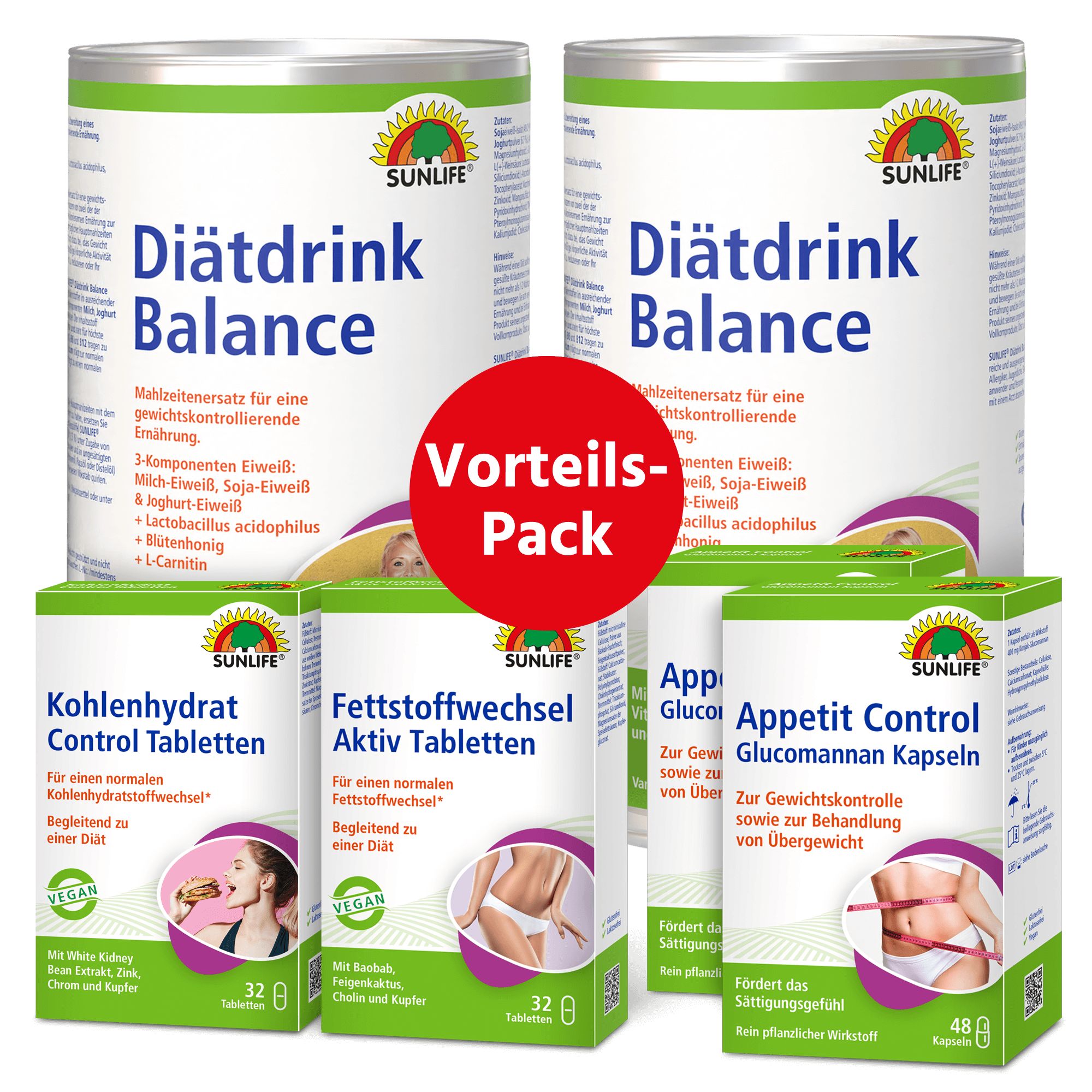 SUNLIFE® Vorteils-Pack Gesund abnehmen Mix Gewichtsverlust Stoffwechsel Low-Carb Diät