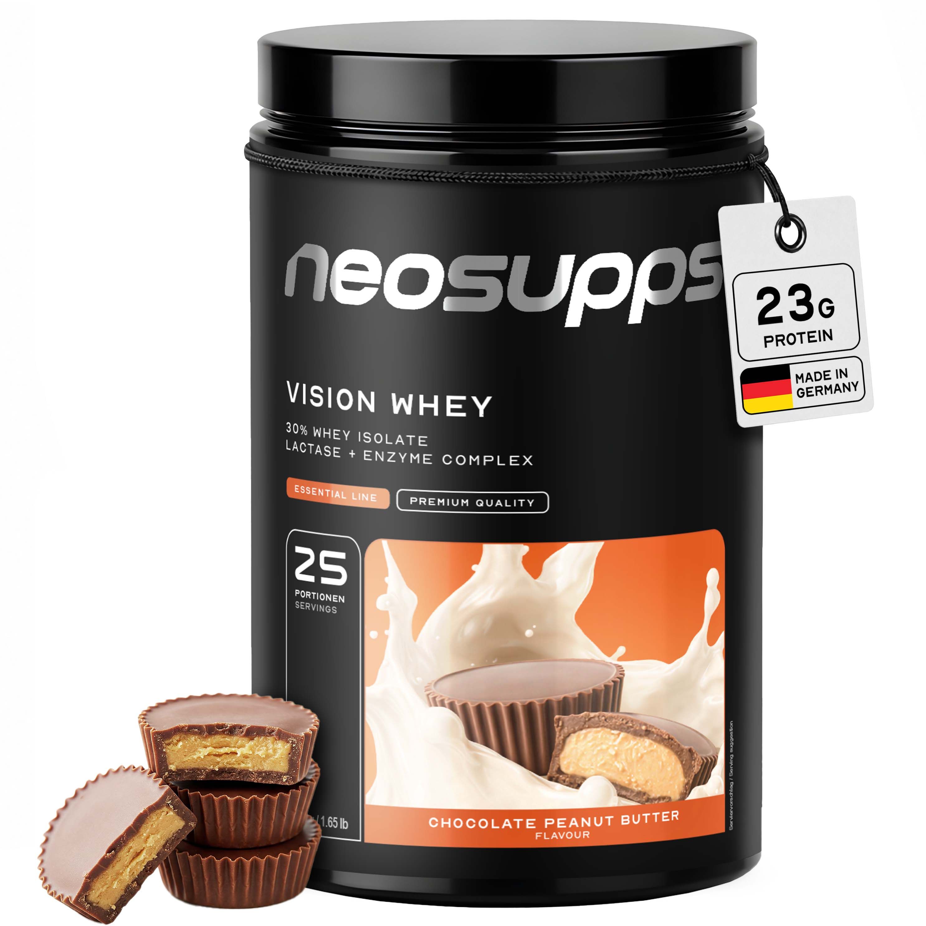 Neosupps Vision Whey Protein Chocolate Peanut Butter, 750g, Protein Pulver für Proteinshakes