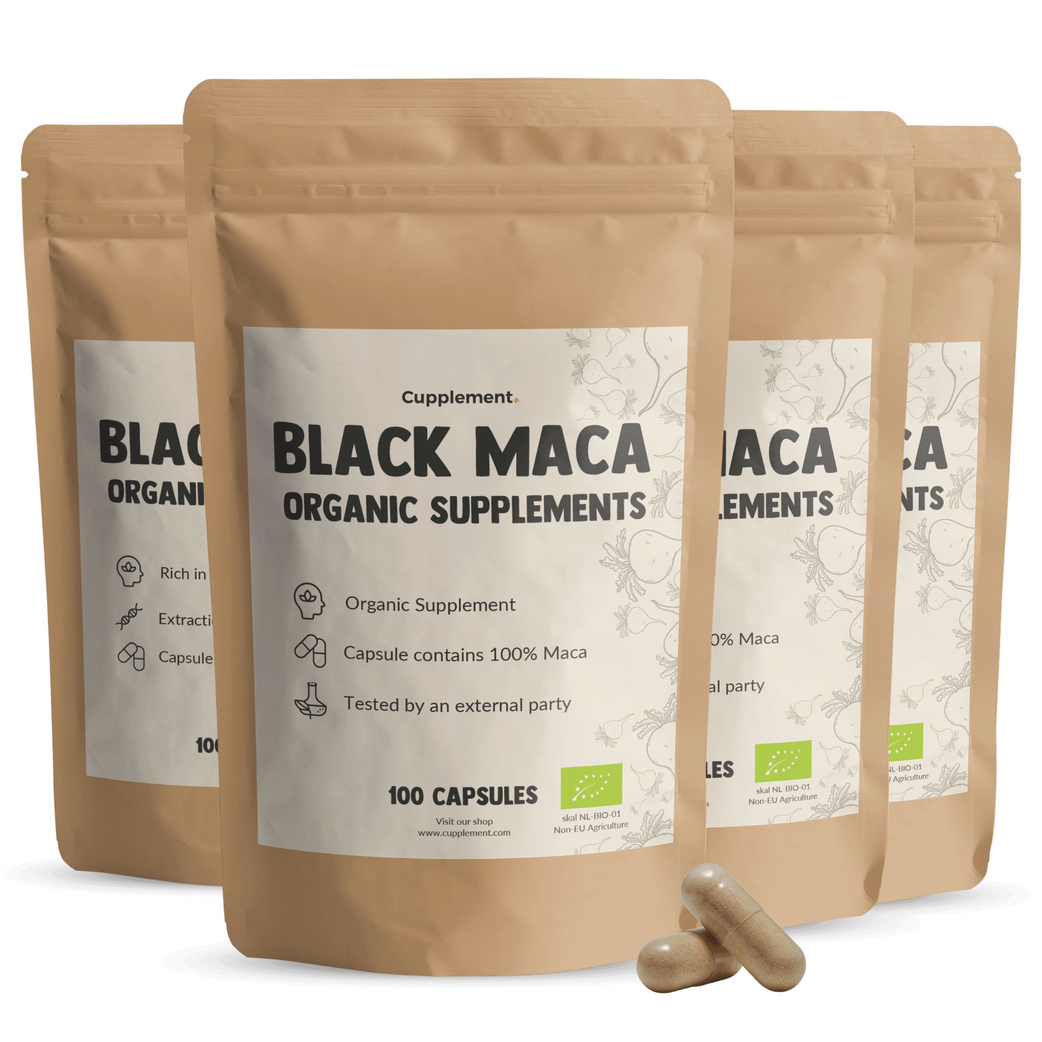 Cupplement® - Bio Maca Schwarz Kapseln 500 mg Multipack