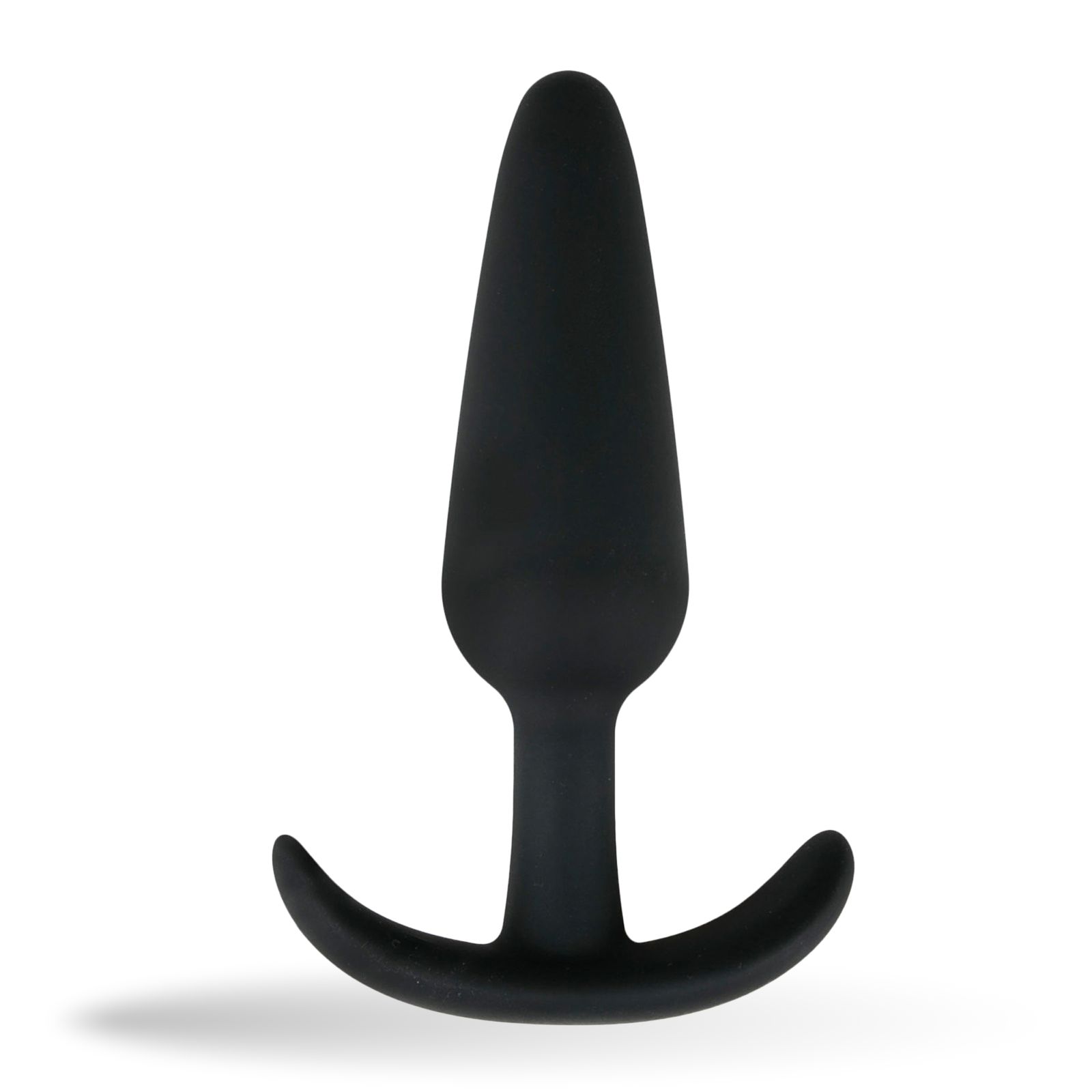 Analplug Schwarz aus Silikon mit Griff - groß - Easytoys