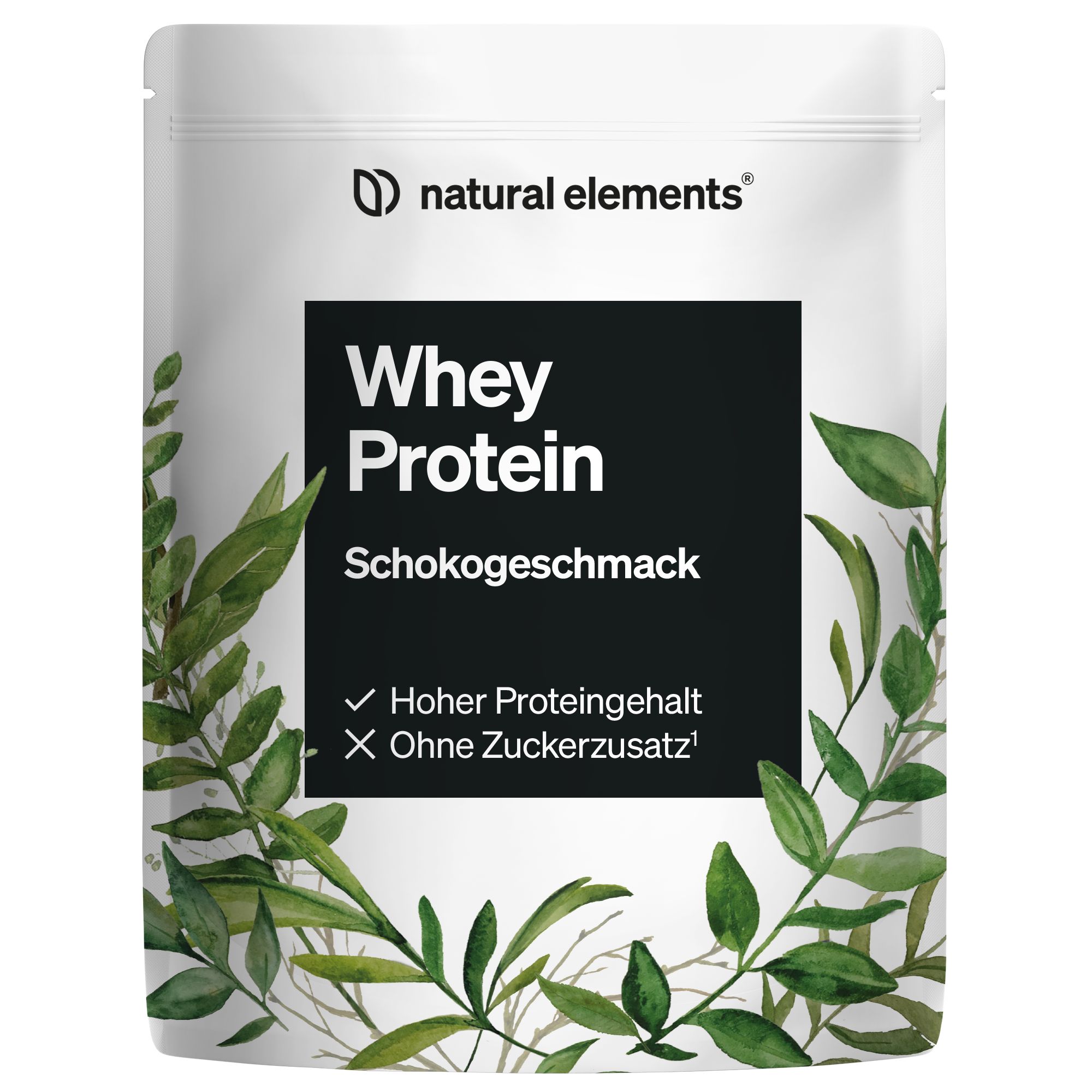 natural elements Whey Protein Pulver – Schoko – 1kg – 23g Protein/Portion – für deinen Muskelaufbau