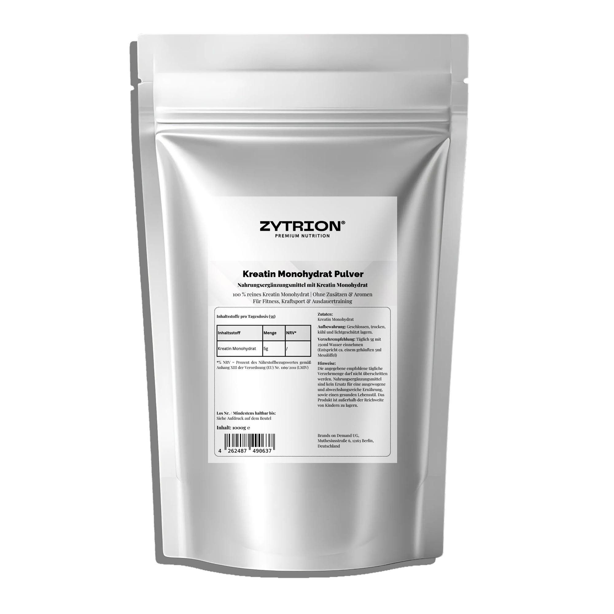ZYTRION Kreatin Monohydrat Pulver Doypack