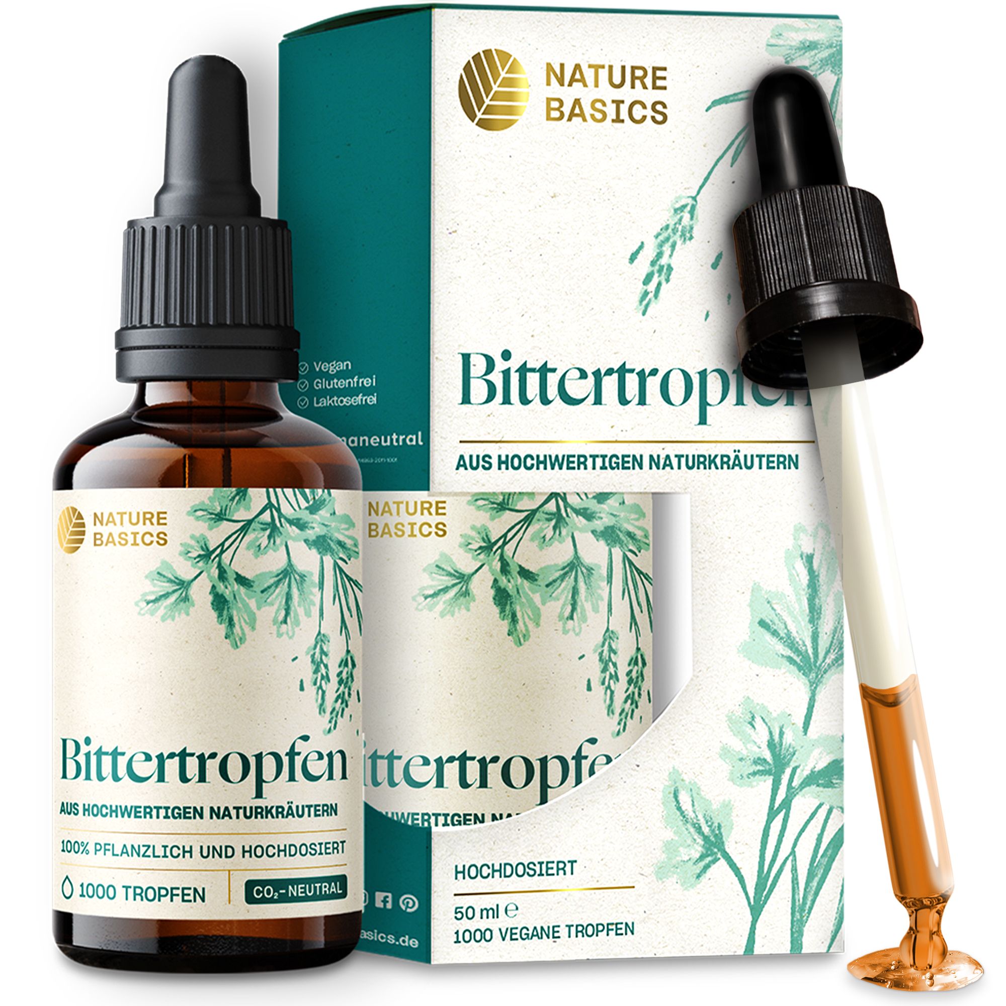 NATURE BASICS® - Hochwertige Bittertropfen Natürlich ohne Alkohol