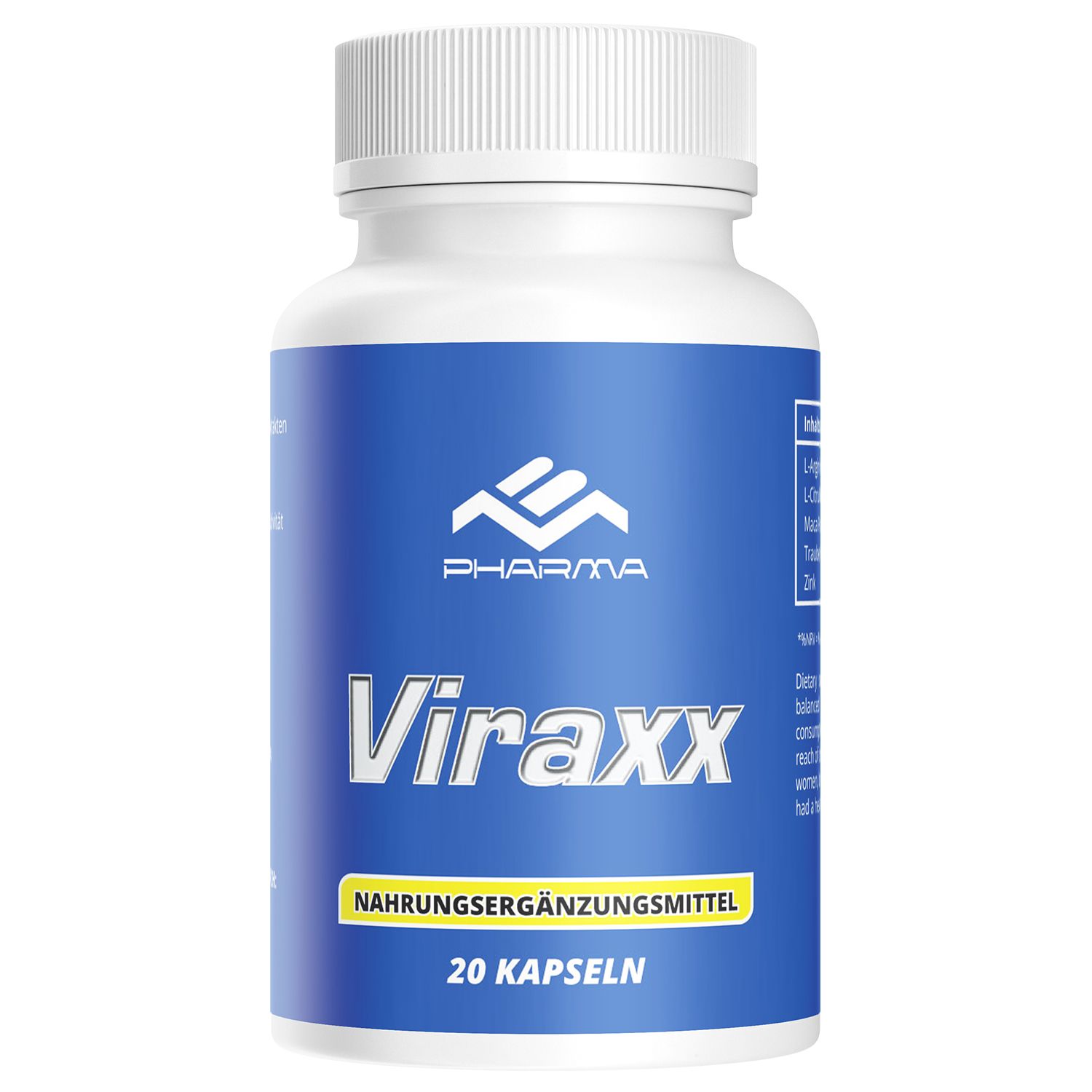 Viraxx | Zink Tabletten | Nahrungsergänzungsmittel für Männer | 20 Kapseln