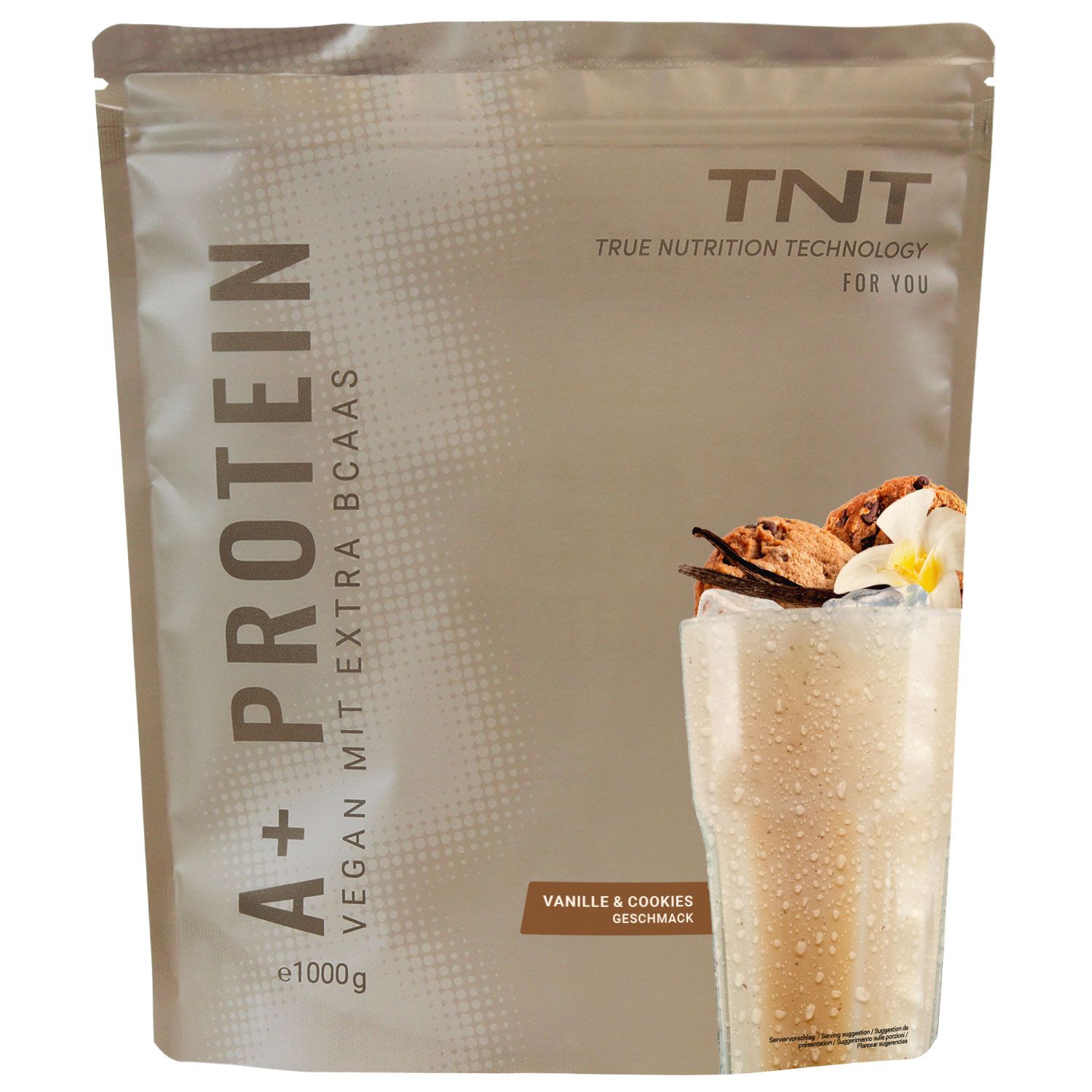 TNT A+ Protein - Vanilla-Cookie (1000g) - Veganes Proteinpulver mit extra BCAAs
