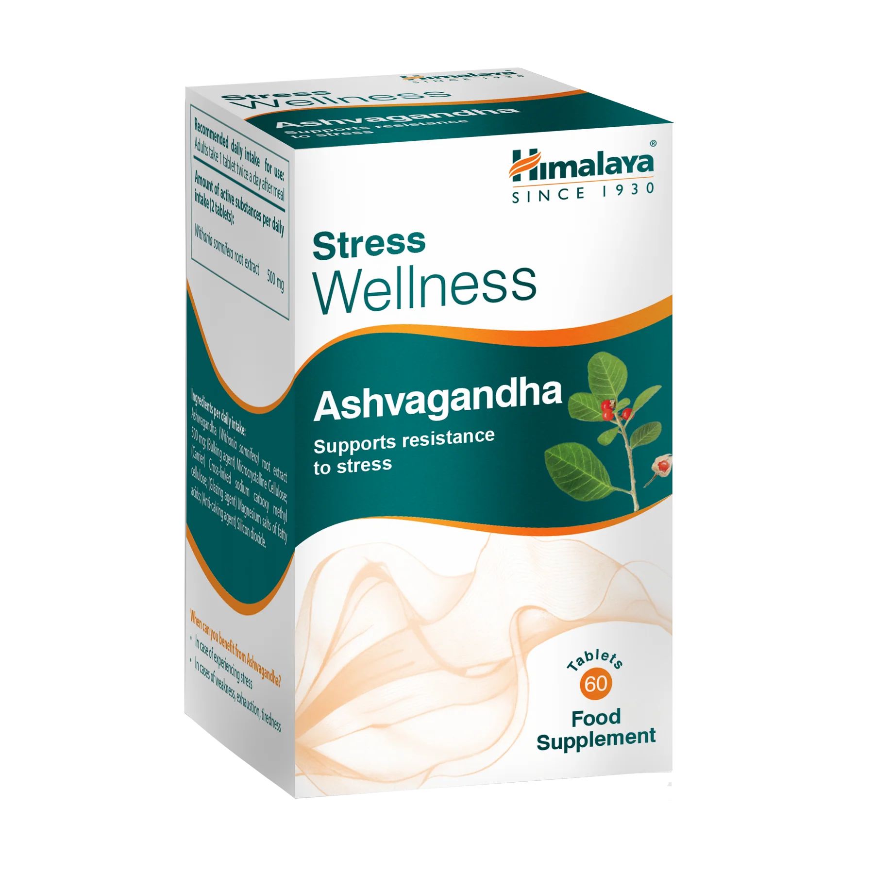 Himalaya Stress Wellness Ashvagandha – Natural Stress Relief, Energy & Immunity Support, 60 Tablets