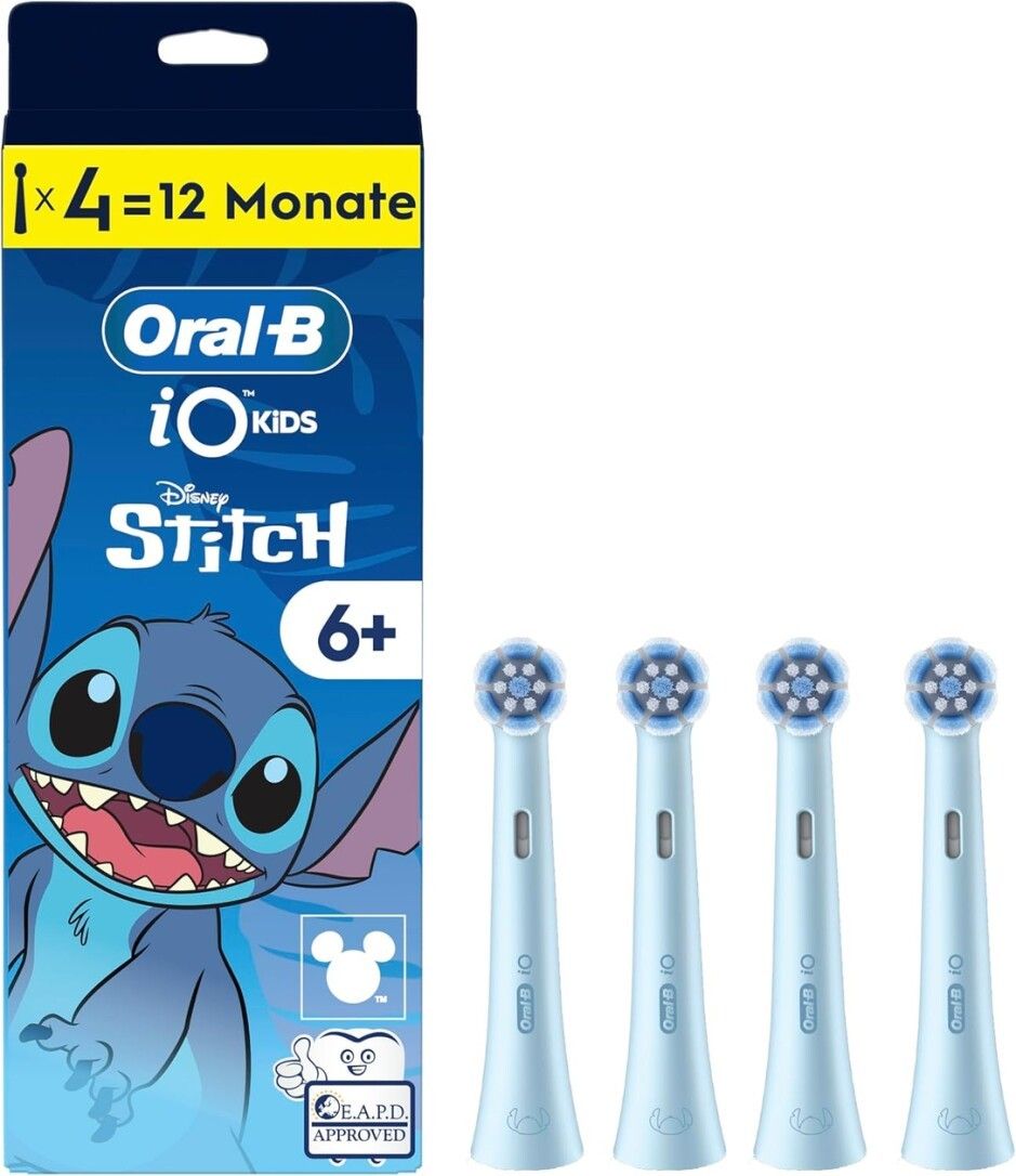 Oral-B iO Kids 6+ Disney Stitch Aufsteckbürsten — ORIGINAL Zahnbürstenaufsatz für Oral-B iO Kid