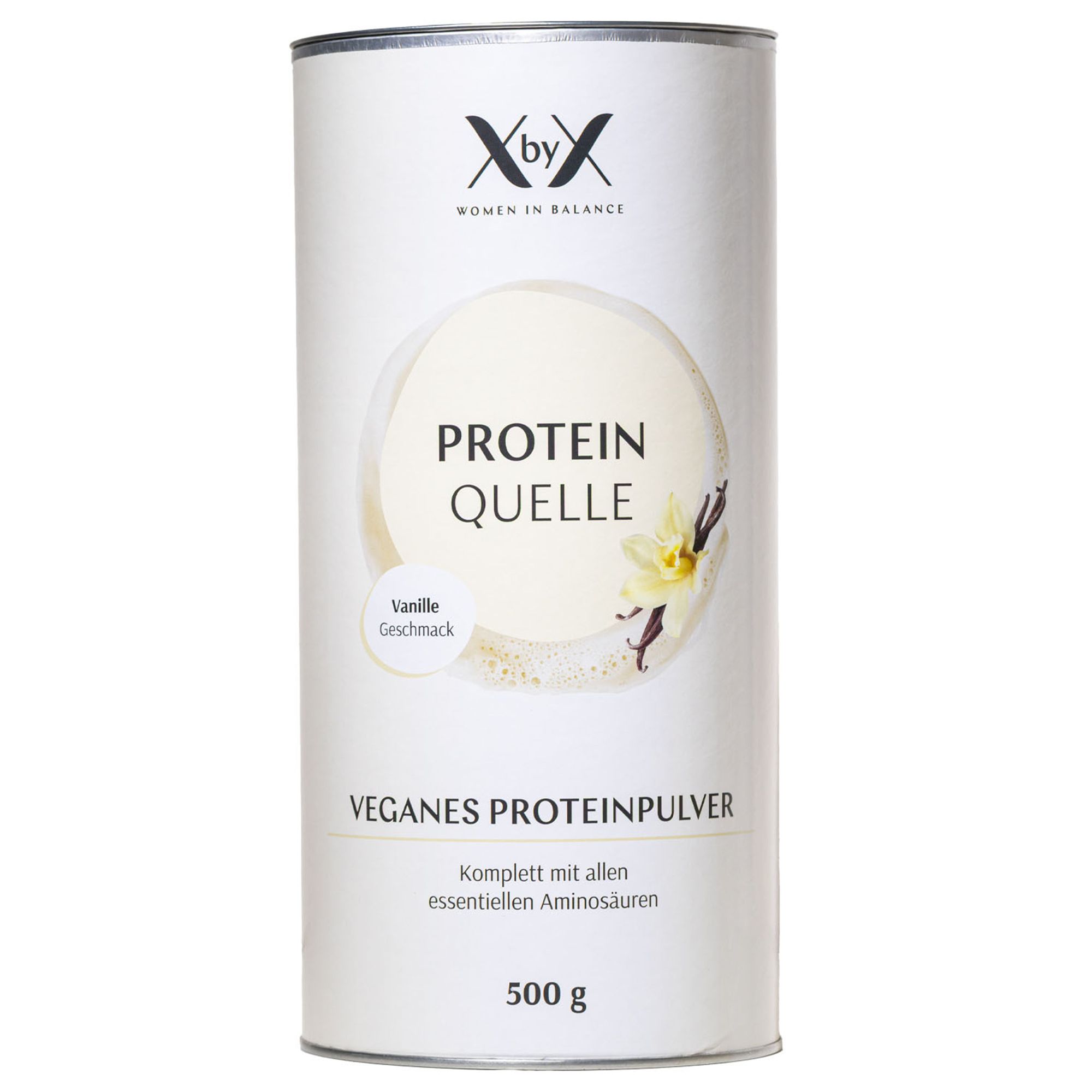 XbyX® Protein Quelle Vanille – Vegan Protein Pulver – 3K Proteinpulver für Frauen ab 40 zuckerfrei