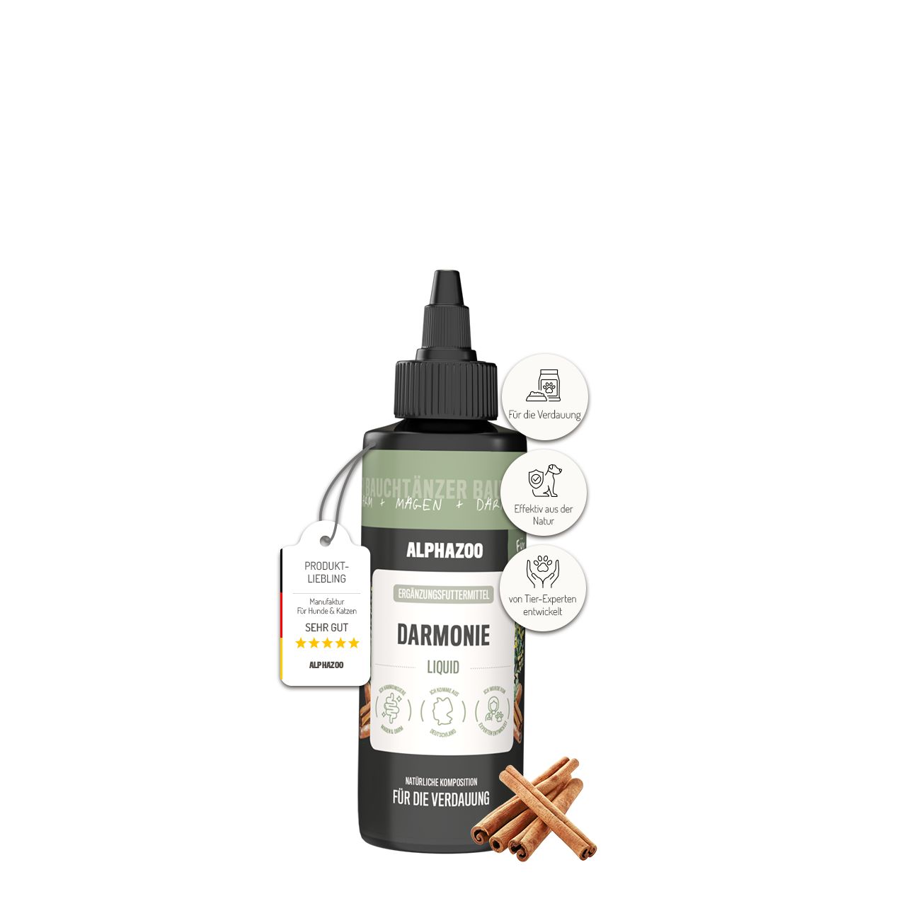 alphazoo Darmonie Liquid für Hunde – Pflanzliche Wurmkur Tropfen