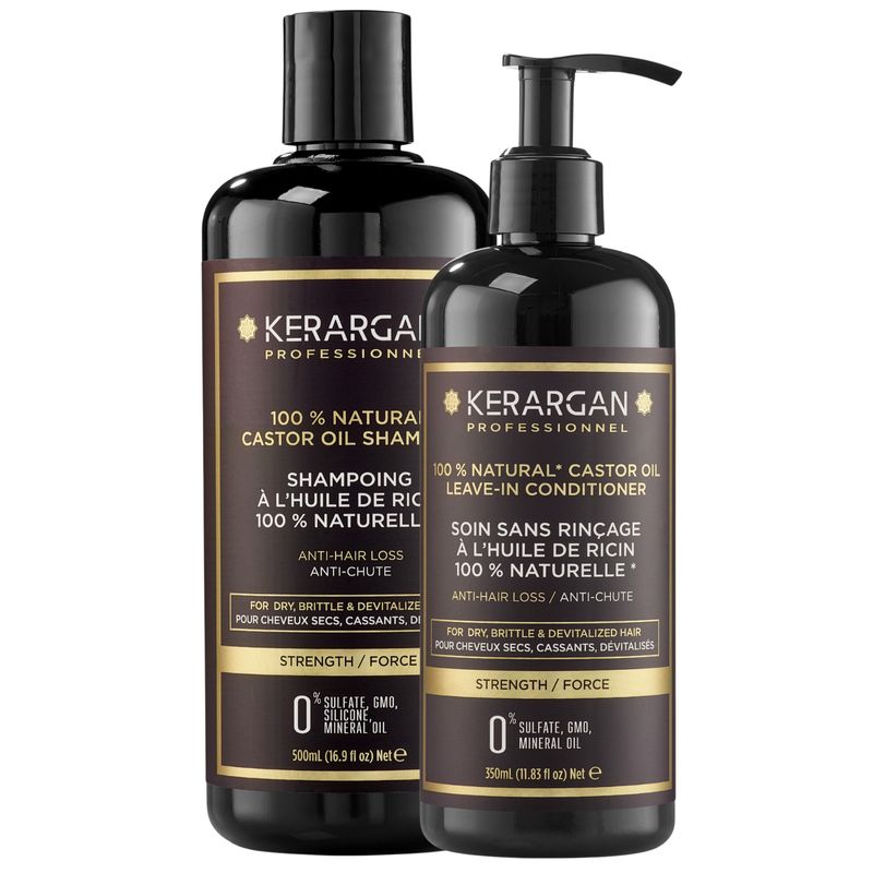 Kerargan - Duo Anti-Haarausfall Shampoo & Leave-In mit Rizinusöl