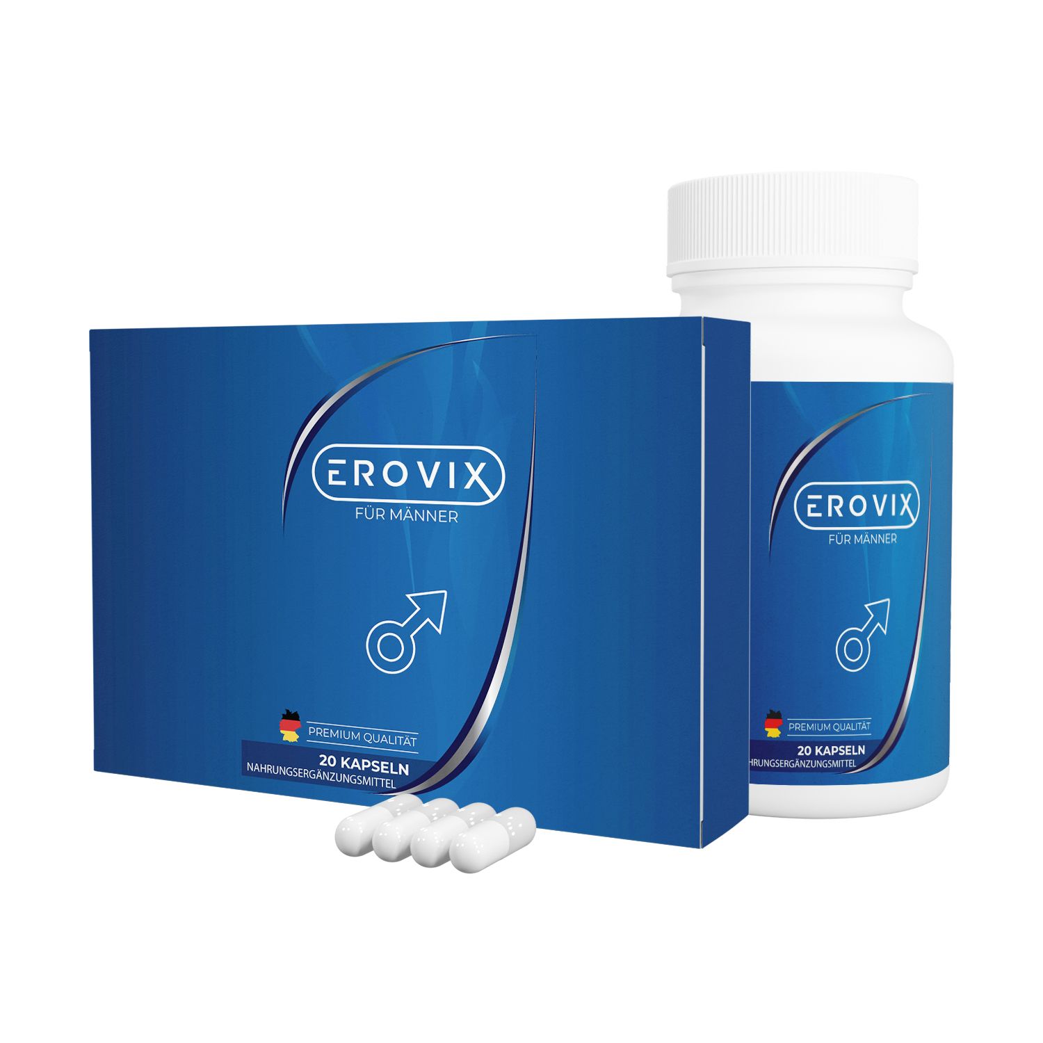 Erovix | Kapseln für Männer | Mit Maca, L-Arginin, Citrullin & Zink | Nahrungsergänzungsmittel