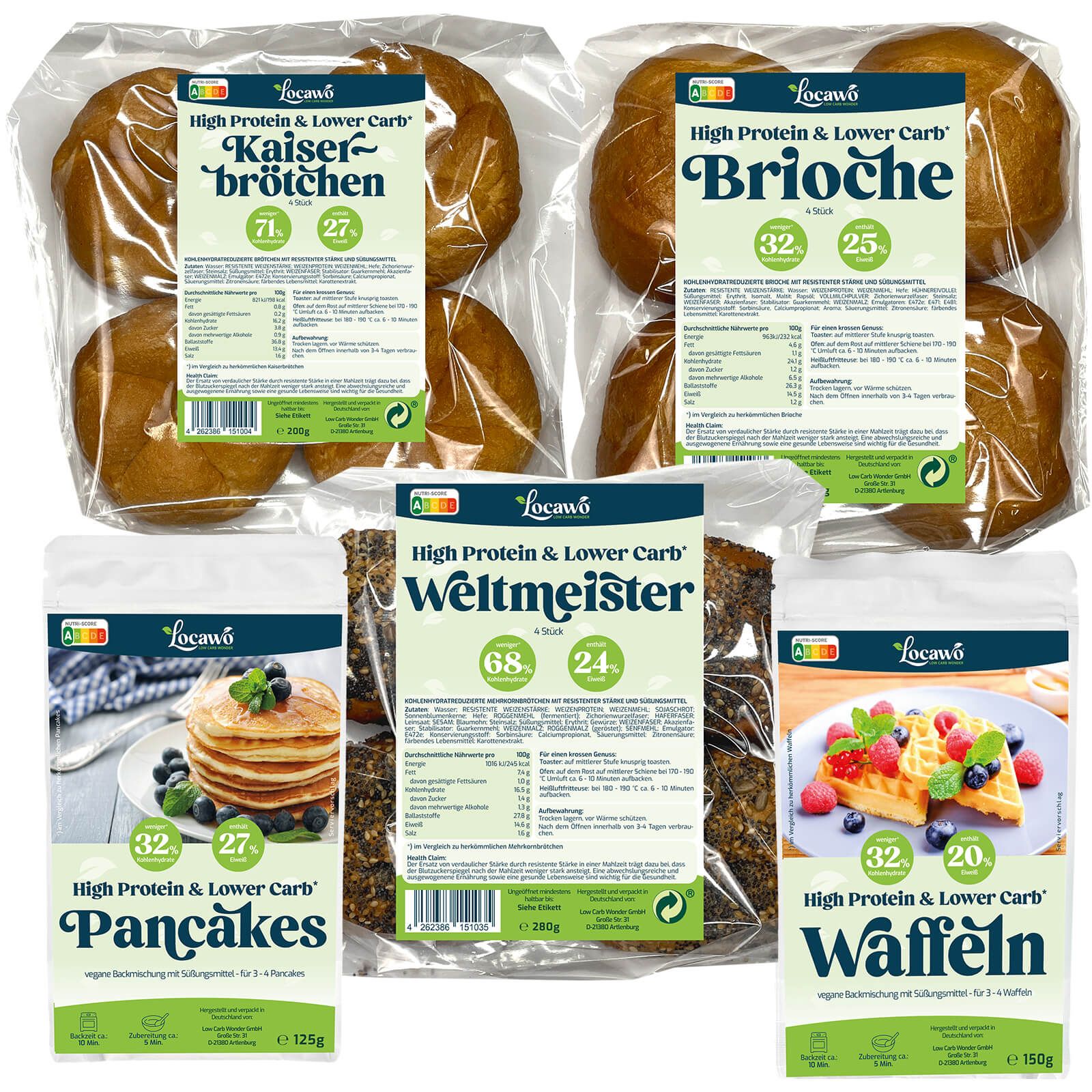 Locawo High Protein & Low Carb Sunday Morning Brötchen Box