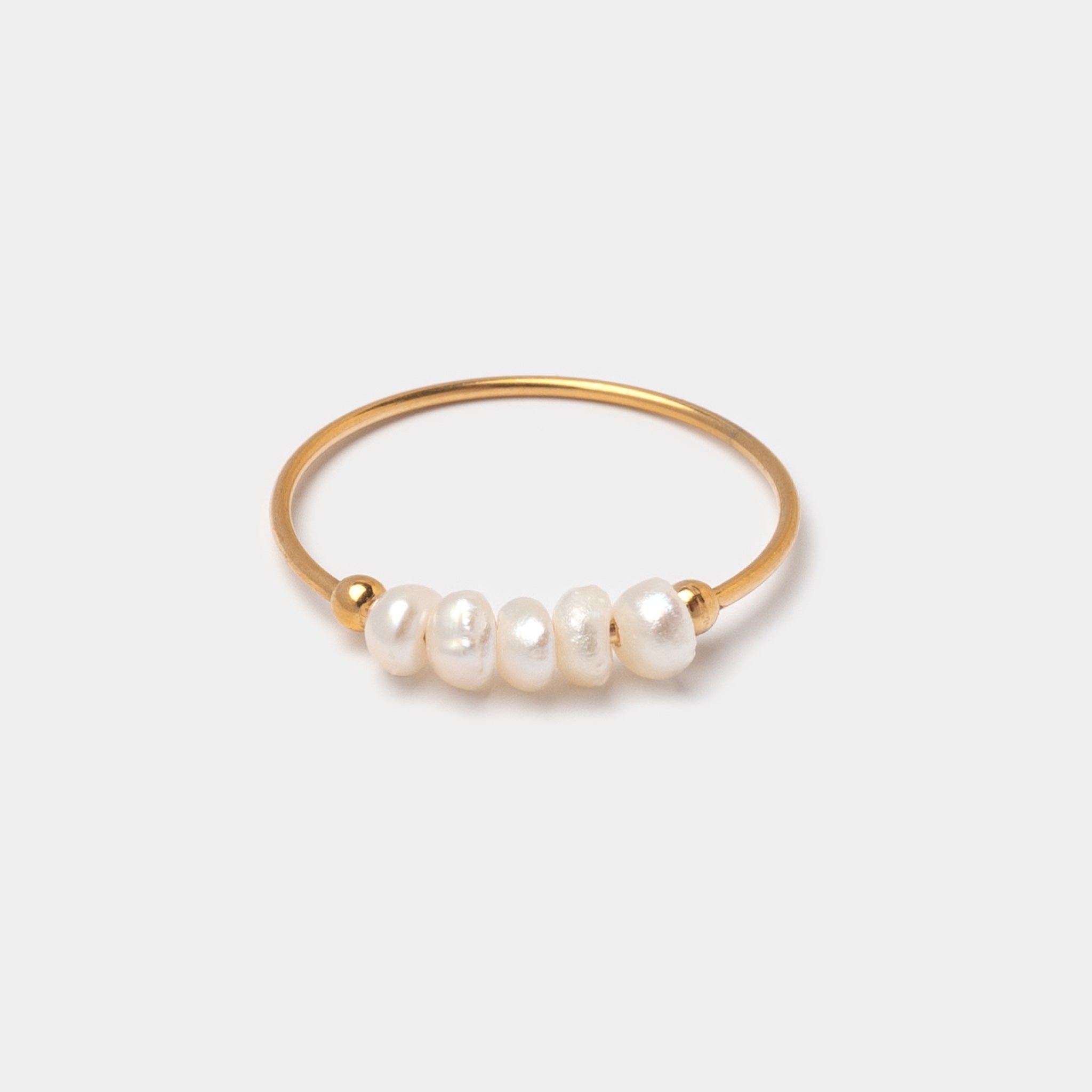 Ring mit kleinen Perlen vergoldet
