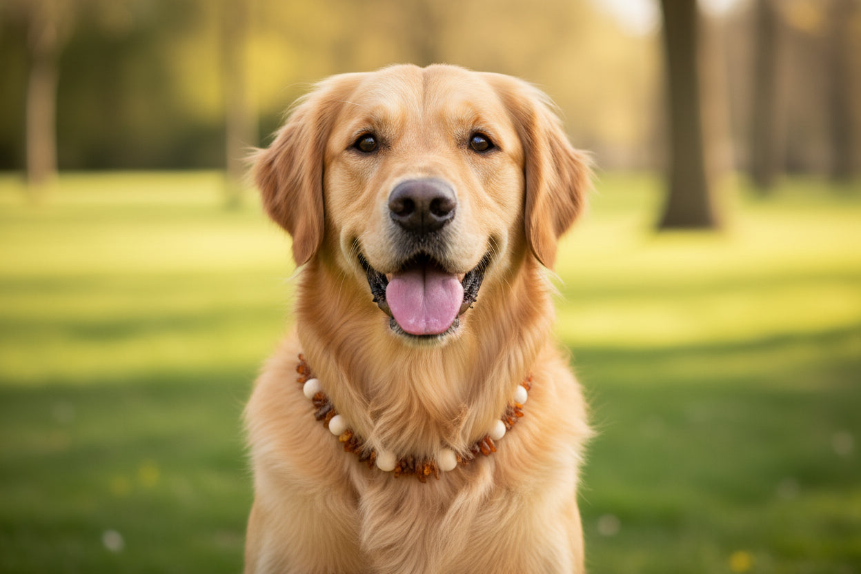 Hunde Bernsteinkette GoldyWood - 38cm