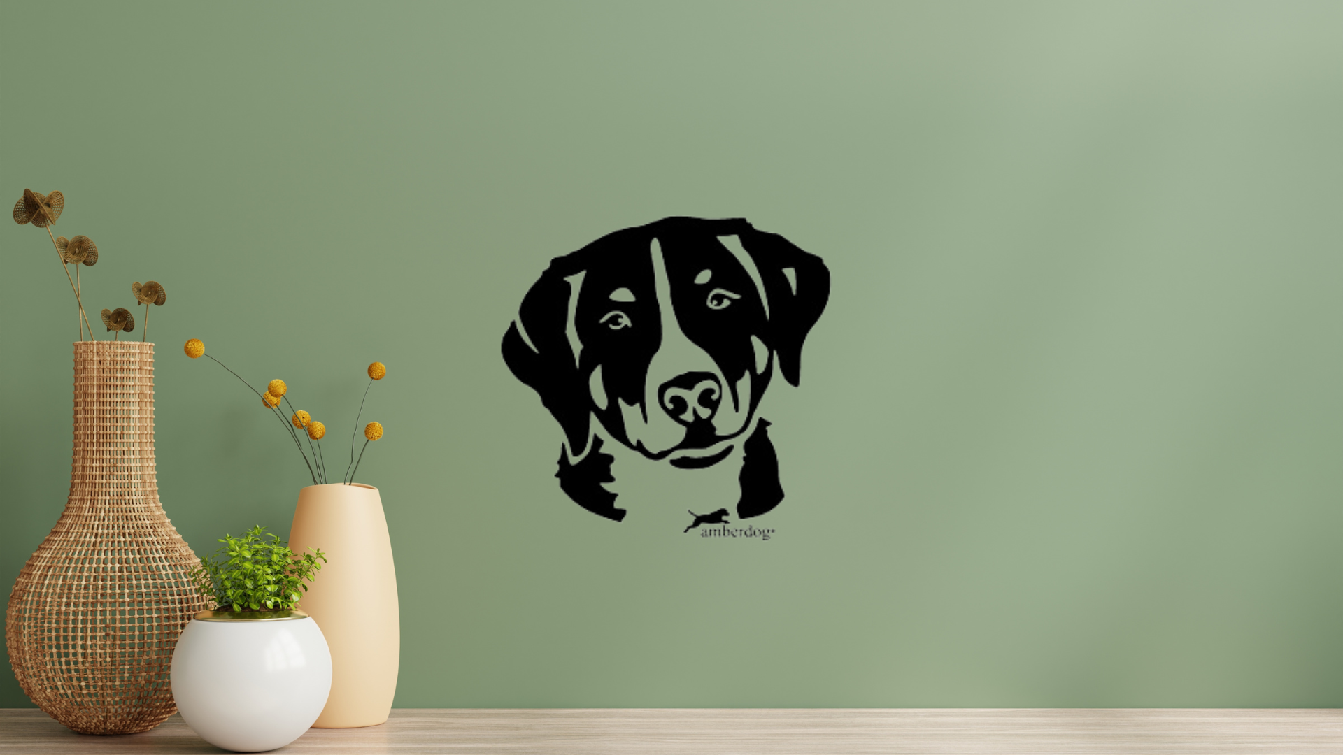 Appenzeller Sennenhund Kopf Auto Wohnmobil Aufkleber I Wandtattoo - H20cm / Weiß