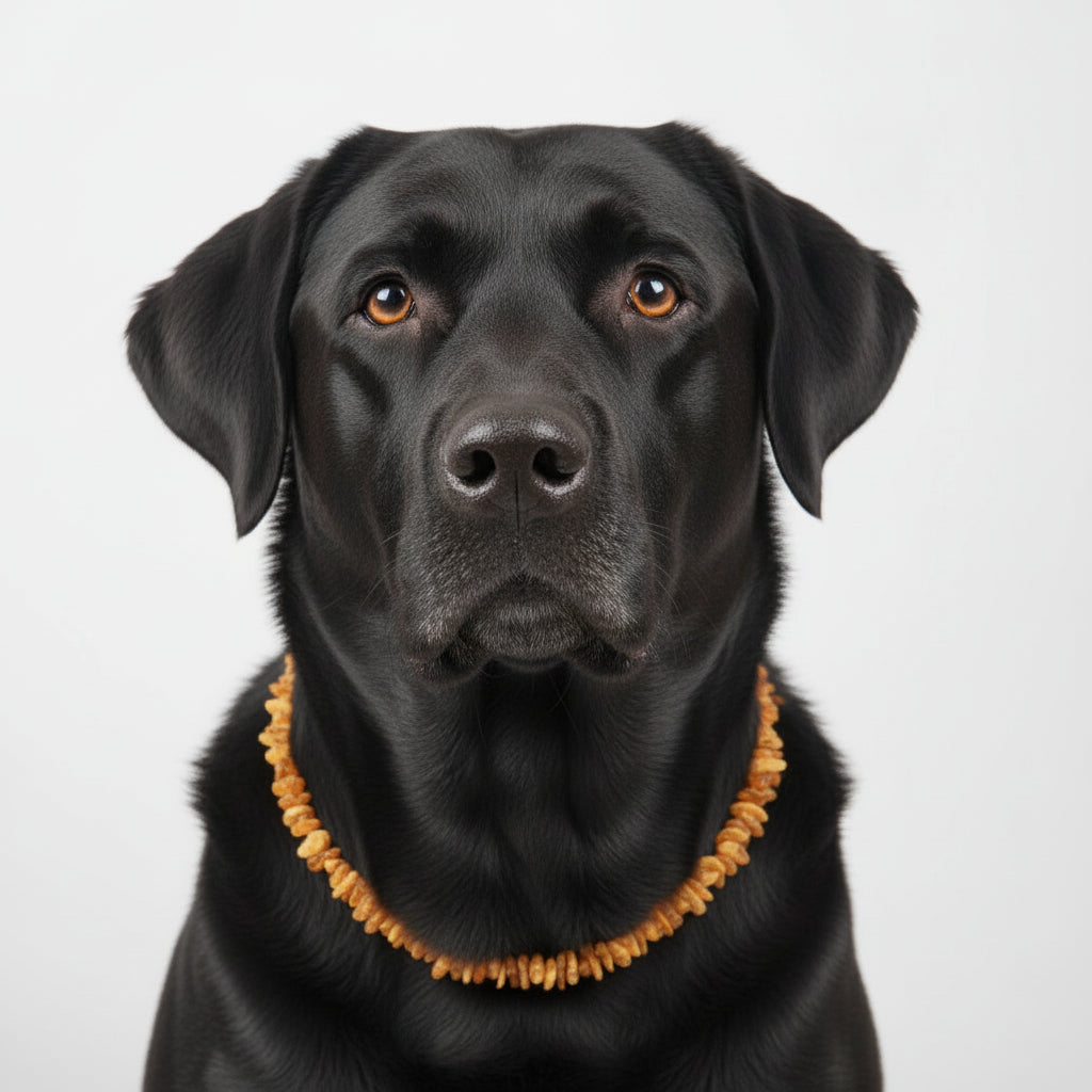 Hunde Bernsteinkette Sonne - 34cm