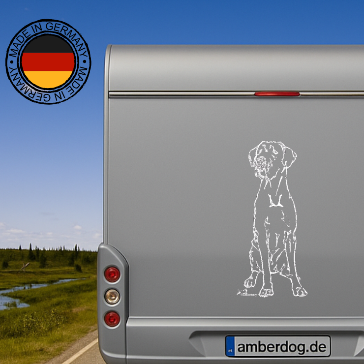 Deutsche Dogge Aufkleber & Wandtattoo | Auto, Wohnmobil, Fenster - H50cm / Schwarz