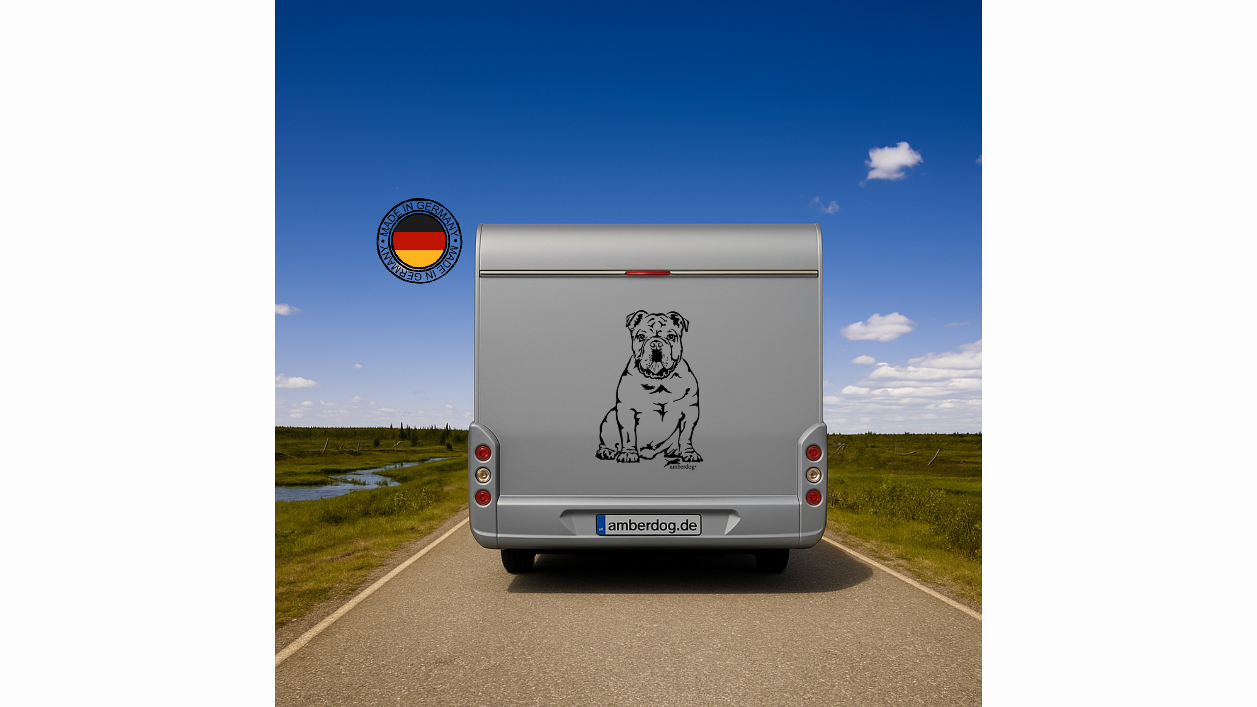 Englische Bulldogge Autoaufkleber I Wandtattoo - H50cm / Schwarz