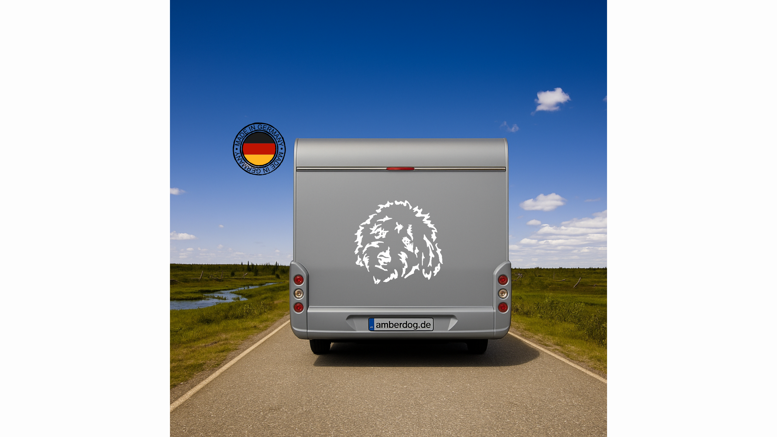 Goldendoodle Kopf Silhuette Auto Wohnmobil Aufkleber I Wandtattoo - 20cm / Schwarz