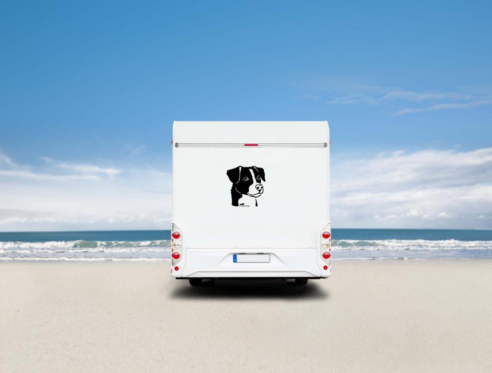 Dänischer Hofhund Kopf Wohnmobil Aufkleber I Wandtattoo - H30cm / Schwarz