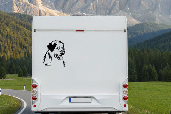 Tornjak Kopf Auto Wohnmobil Aufkleber I Wandtattoo - H50cm / Weiß
