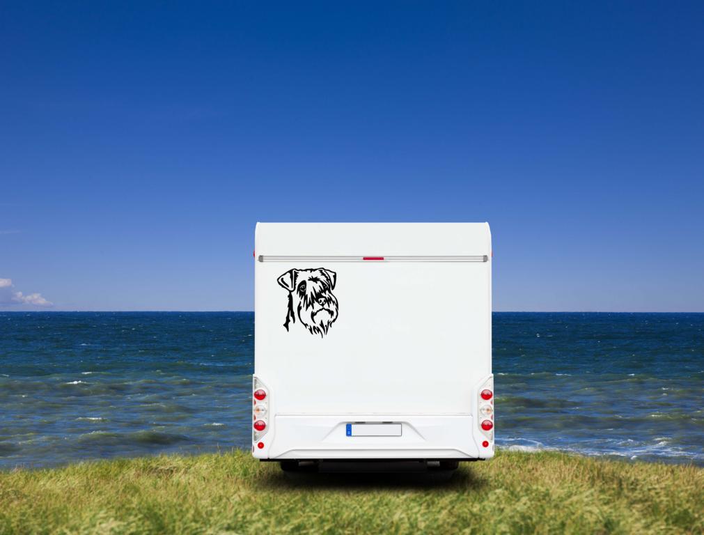 Zwergschnauzer Kopf Auto Wohnmobil Aufkleber - Wandtattoo - H50cm / Schwarz
