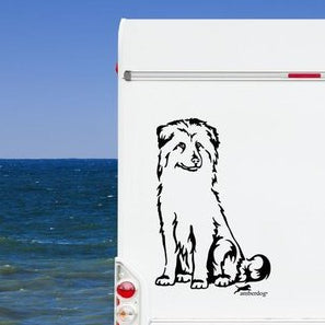 Berger des Pyrénées Pyrenäen-Schäferhund Aufkleber Auto, Wohnmobil & Wandtattoo - H30cm / Schwarz