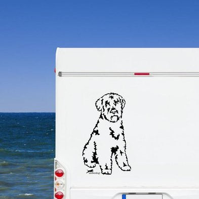 Bouvier des Flandres Aufkleber & Wandtattoo | Ganzkörper-Motiv Auto, Wohnmobil, Fenster - H20cm / Schwarz