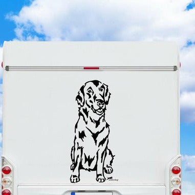 Flatcoated Retriever Aufkleber & Wandtattoo | Auto, Wohnmobil, Fenster - H20cm / Schwarz