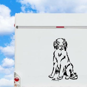 Hovawart Aufkleber & Wandtattoo | Ganzkörper-Motiv Auto, Wohnmobil, Fenster - H30cm / Weiß