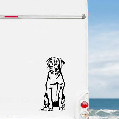 Labrador Retriever Aufkleber & Wandtattoo | Ganzkörper-Motiv Auto, Wohnmobil, Fenster - H20cm / Weiß