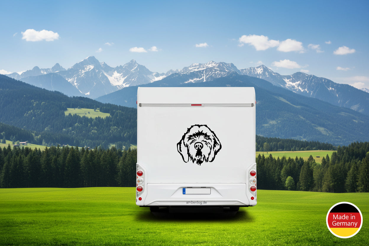 Magyar Vizsla Drahthaar Kopf Auto Wohnmobil Aufkleber I Wandtattoo - H50cm / Schwarz