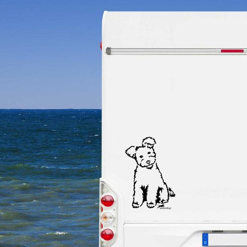 Pumi Aufkleber & Wandtattoo | Ganzkörper-Motiv Auto, Wohnmobil, Fenster - H30cm / Schwarz