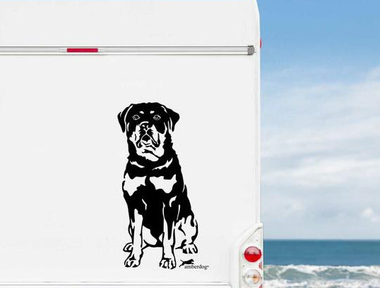 Rottweiler Aufkleber – Kopf Silhouette für Auto, Wohnmobil & Wandtattoo - H20cm / Schwarz