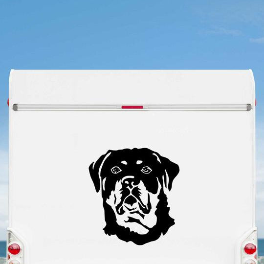 Rottweiler Aufkleber – Kopf Motiv für Auto, Wohnmobil & Wandtattoo - H30cm / Weiß
