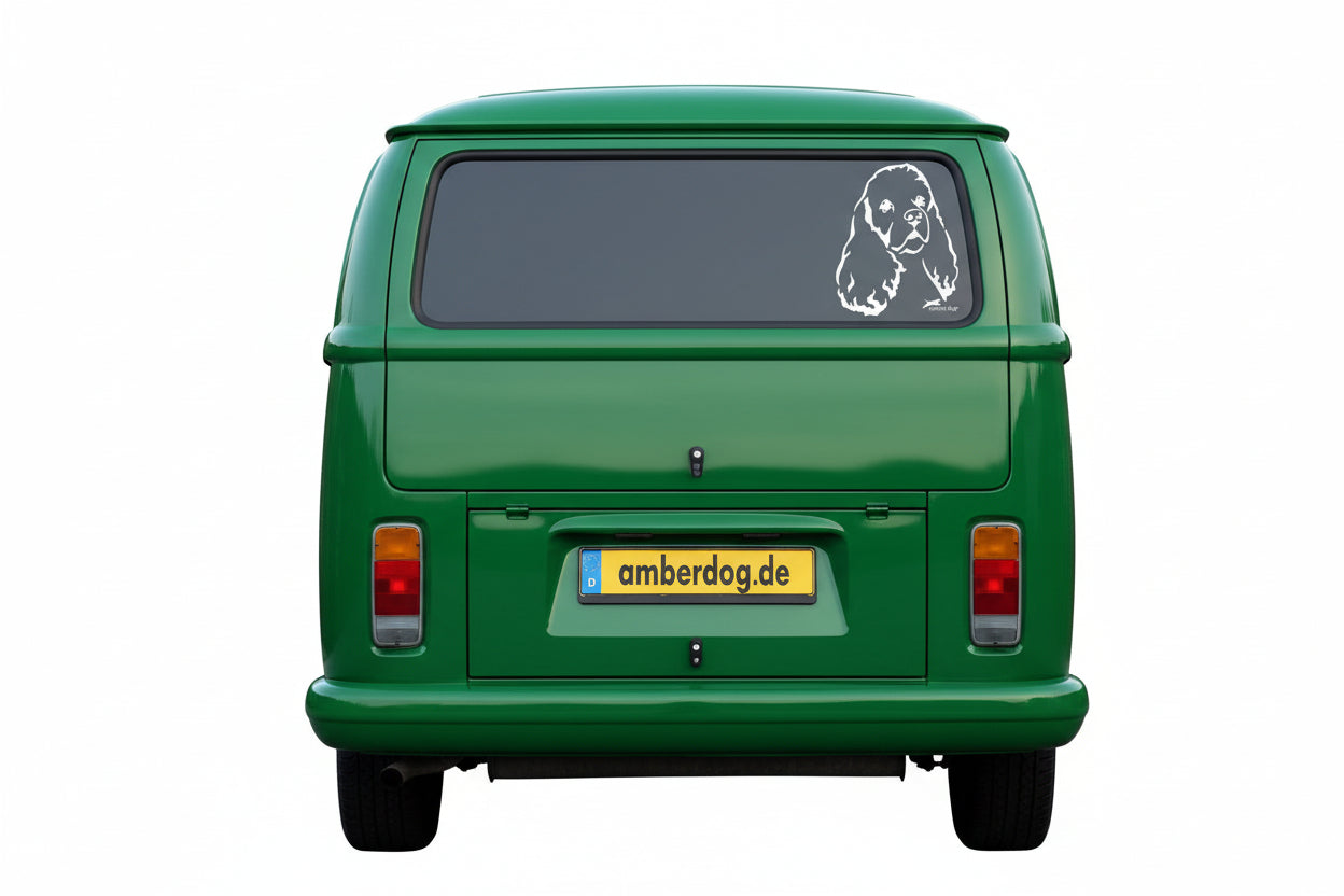 American Cocker Spaniel Kopf Auto Wohnmobil Aufkleber  I Wandtattoo - H20cm / Schwarz
