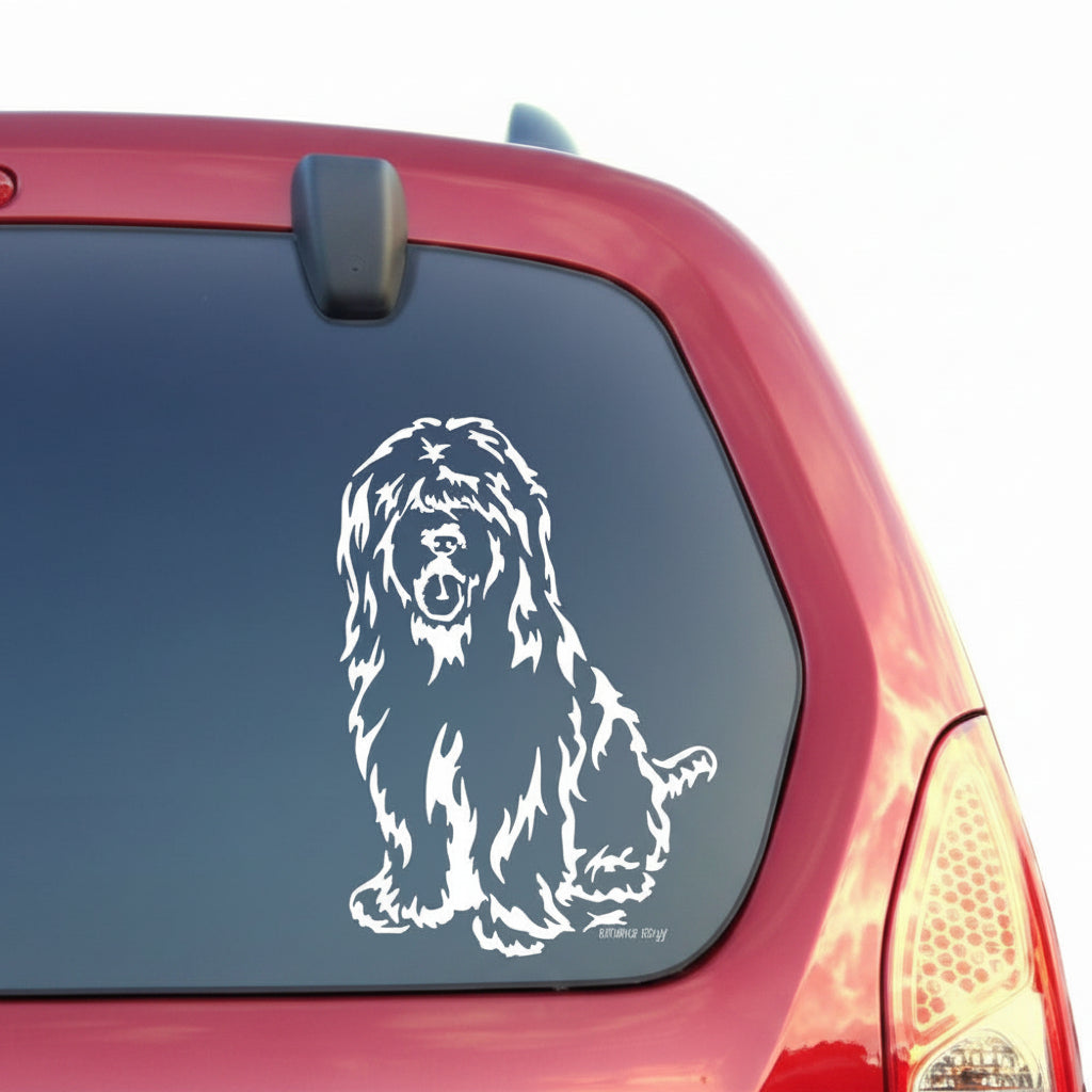 Briard Aufkleber & Wandtattoo | Auto, Wohnmobil, Fenster - H30cm / Weiß