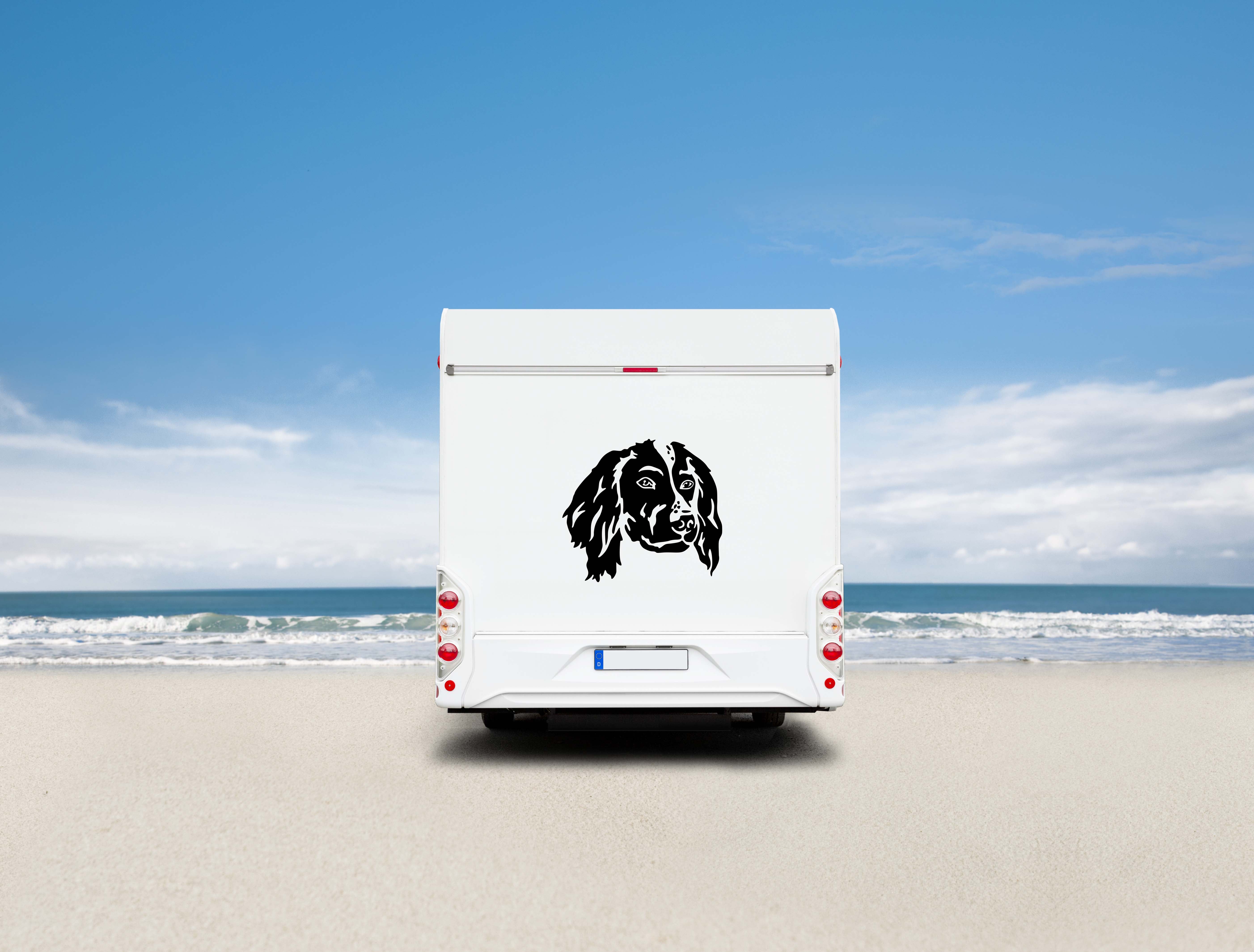 Münsterländer Kopf Wohnmobil Aufkleber I Wandtattoo - H50cm / Schwarz