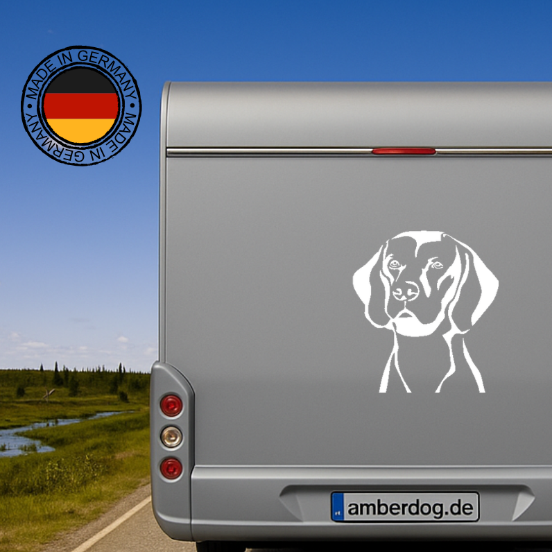 Magyar Vizsla Kopf Autoaufkleber I Wandtattoo - H20cm / Weiß
